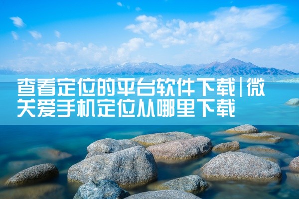 查看定位的平台软件下载