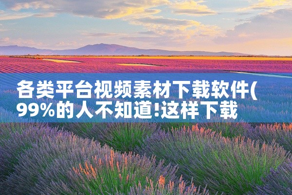 各类平台视频素材下载软件